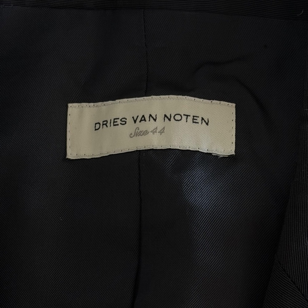 Dries Van Noten Blazer Womens 44 US 8 Black Subtle Pattern Sheen Tailored Jacket - Picture 11 of 16